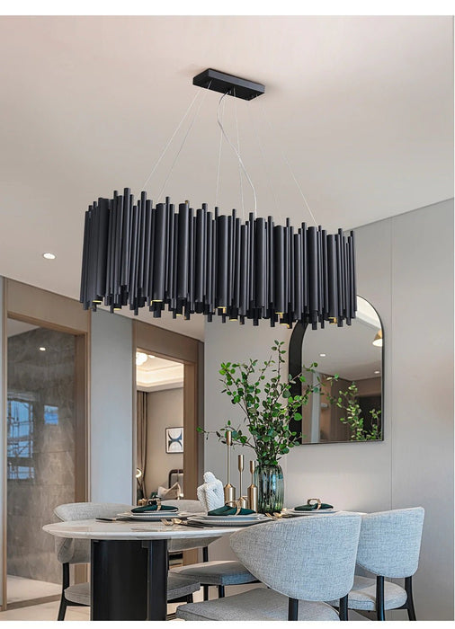 MIRODEMI® Black LED lighting fixture for dining room, kitchen island