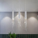 MIRODEMI® Hanging crystal light fixture for lobby, staircase, loft, lobby, stairwell 3 Lights / Chrome / Warm Light 3000K