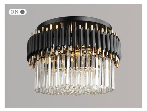 Black modern crystal chandelier for ceiling