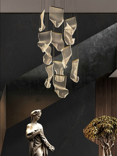 MIRODEMI® Luxury modern led light chandelier for staircase, living room, foyer, stairwell