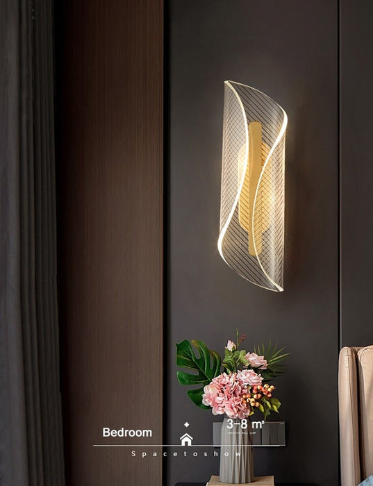 MIRODEMI® Gold LED wall light fixture for bedroom.