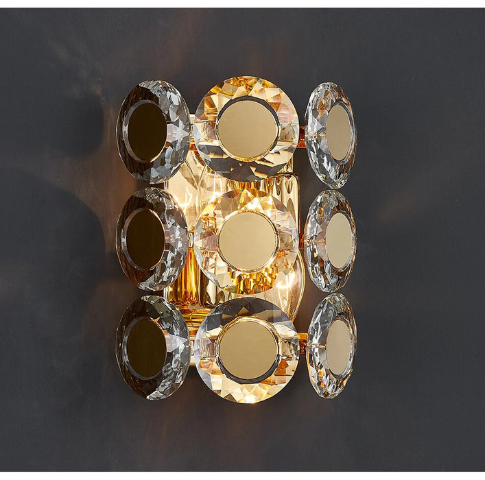 MIRODEMI® New gold oval modern crystal wall lamp