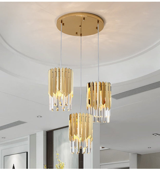 MIRODEMI® Suspension gold/chrome chandelier polished steel