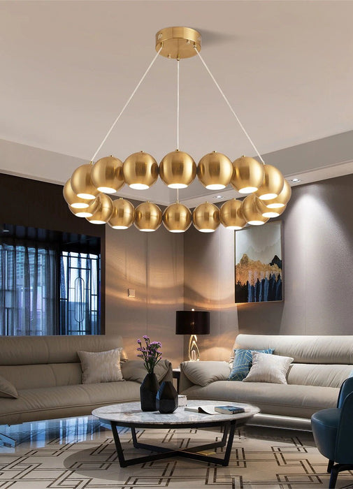 MIRODEMI® Gold/silver hanging light fixture for dining room, living room.