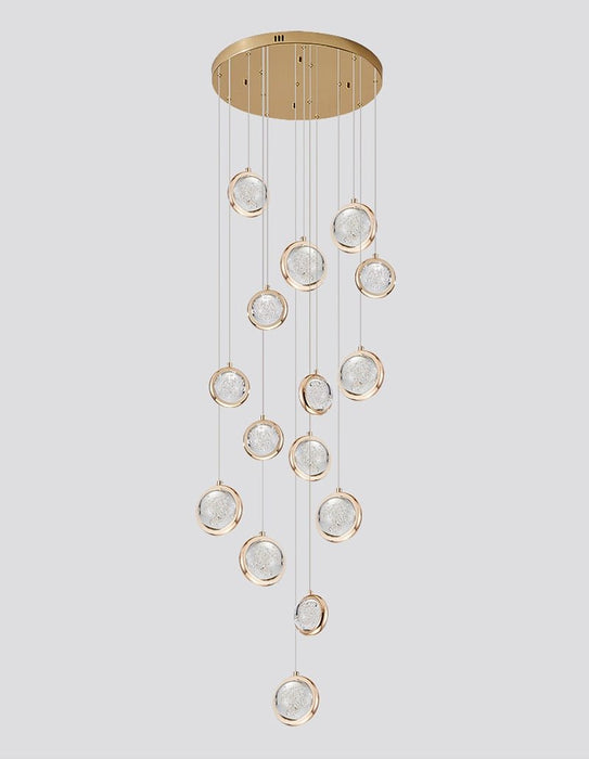 MIRODEMI® Hanging crystal light fixture for staircase, living room, lobby, stairwell