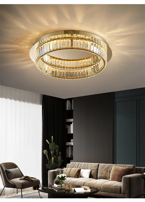 MIRODEMI® Stunning gold led crystal ceiling chandelier for luxury living space, bedroom