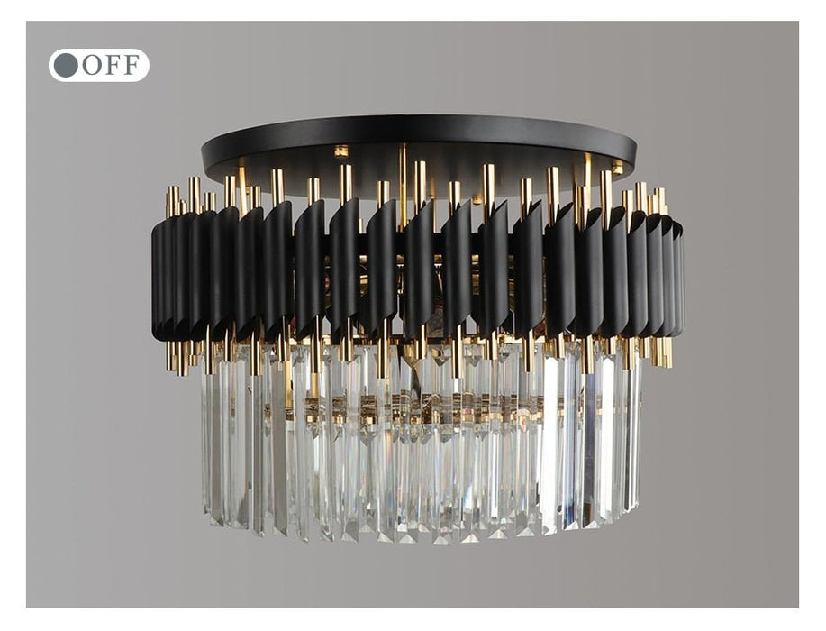 Black modern crystal chandelier for ceiling