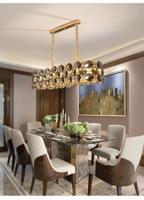 MIRODEMI® Chandelier luxury round gold home decoration Cool light (6000K)
