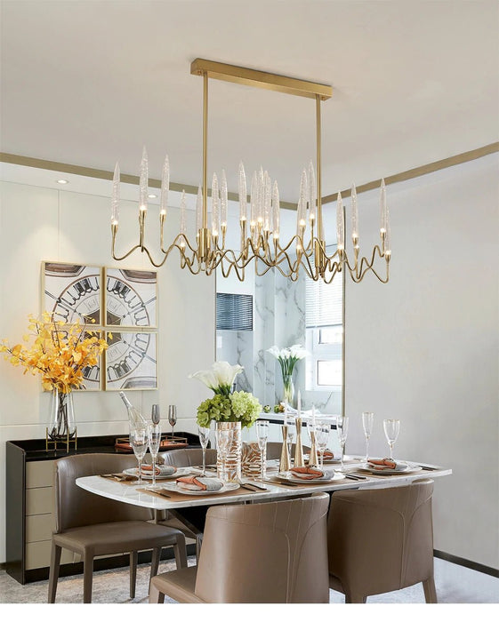 MIRODEMI® New modern gold rectangle crystal chandelier