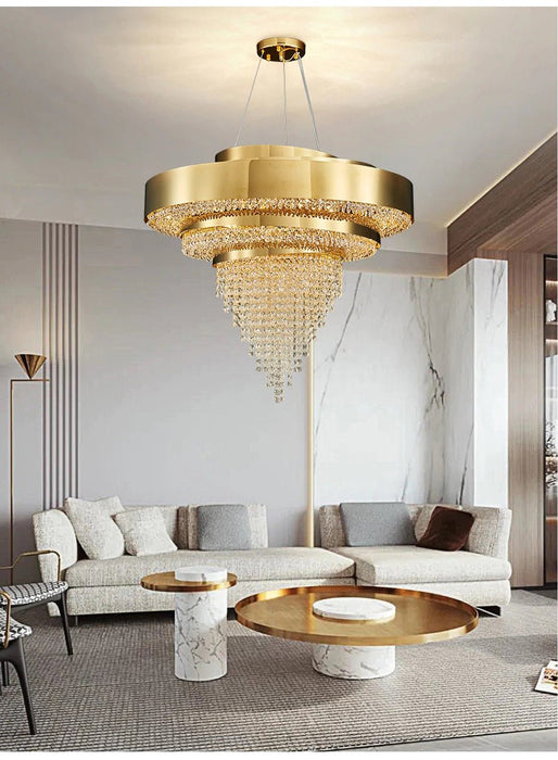 MIRODEMI® Art design gold LED chandelier for living room, bedroom. 23.6'' / Warm Light / Dimmable