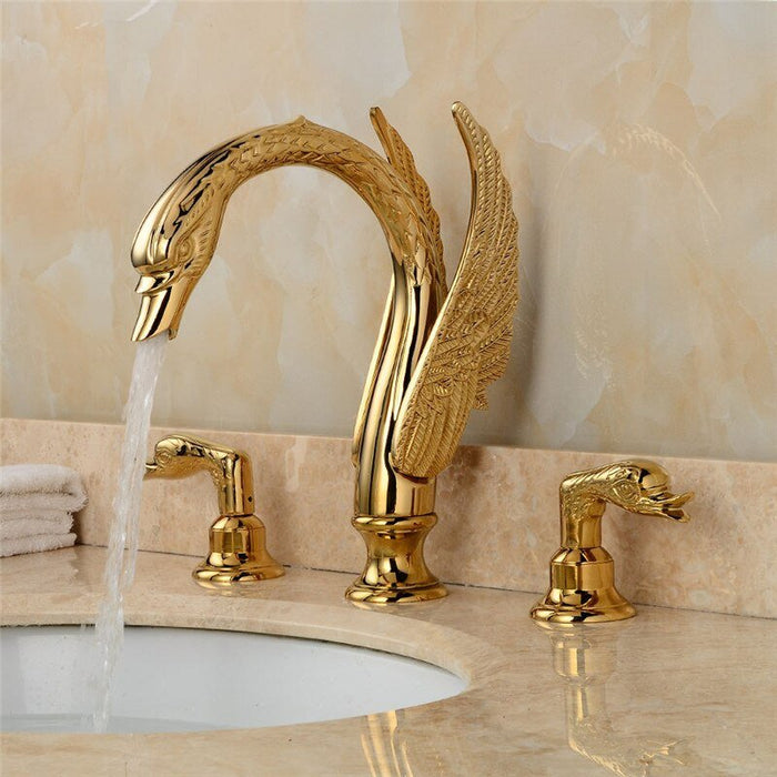 MIRODEMI® Golden Swan Deck Mounted Bathtub Faucet B