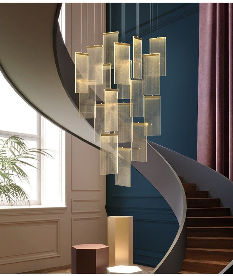 Modern LED chandelier for staircase, lobby, living room — Mirodemi