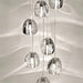 MIRODEMI® Hanging modern crystal lamp for staircase, living room, stairwell 3 Lights / Cool light