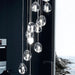 MIRODEMI® Hanging modern crystal lamp for staircase, living room, stairwell 10 Lights / Cool light