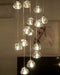 MIRODEMI® Hanging modern crystal lamp for staircase, living room, stairwell 18 Lights / Cool light