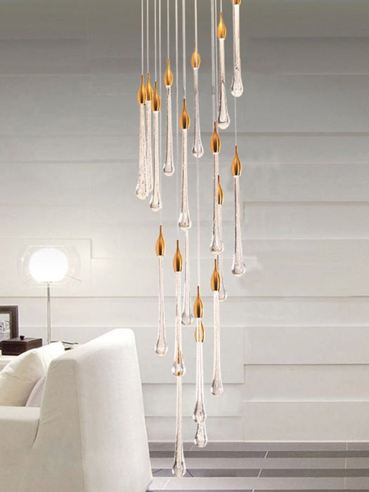 MIRODEMI® Luxury modern crystal chandelier for staircase, living space, bathroom, stairwell 18 Lights (Spiral) / Warm Light / Dimmable