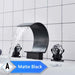 MIRODEMI® Bright Waterfall Basin Faucet Dual Crystal Handle Bathroom Sink Mixer Tap Black A