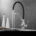 MIRODEMI® Dual Spout Swivel Pull Down Kitchen Faucet With Filter