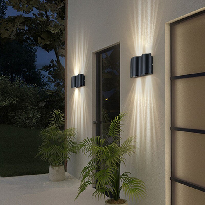 MIRODEMI® Black Waterproof Outdoor Aluminum LED Wall Lamp For Garden, Villa, Porch W7.9*D2.4*H6.3" / Cool white / 12W