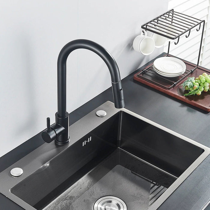 MIRODEMI® Black/Brushed nickel Kitchen Faucet Smart Touch Induction Sensitive Mixer Tap
