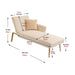 Tufted Lounger Accent Sofa with Cushions and Polished Metal Legs