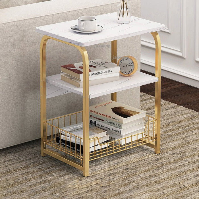 Metal Side Table With Storage Space made in Nordic Design image | luxury furniture | side tables | tables with storage