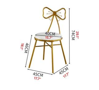 Bow-Knot Shaped Wrought Iron Light Luxury Backrest Chair image | luxury furniture | unique chairs | unique furniture