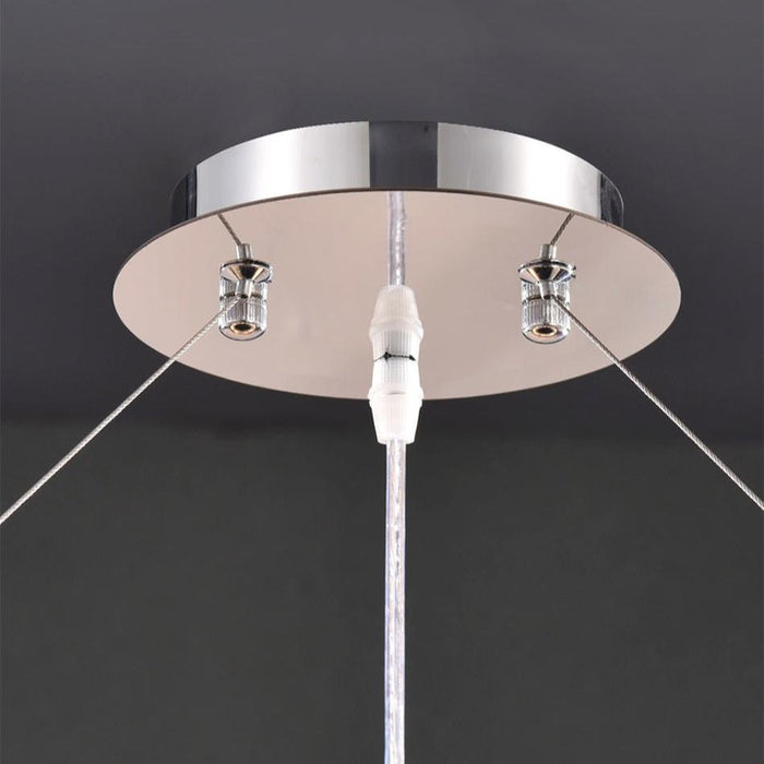 MIRODEMI® Modern Drum LED Silver Crystal Chandelier for Living Room, Kitchen image | luxury lighting | luxury chandeliers