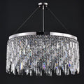 MIRODEMI® Modern Drum LED Silver Crystal Chandelier For Living Room For Dinning Room For Bedroom | Luxury Lighting | Luxury Chandeliers