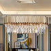 MIRODEMI® Rectangle gold modern chandelier for dining room 47” / Warm light (3000K)