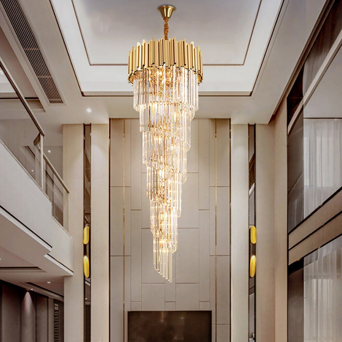 MIRODEMI® Modern cascade chandelier for staicase, lobby, hall, foyer, stairwell NOT dimmable / Dia19.7''xH63'' / Warm light 3000K