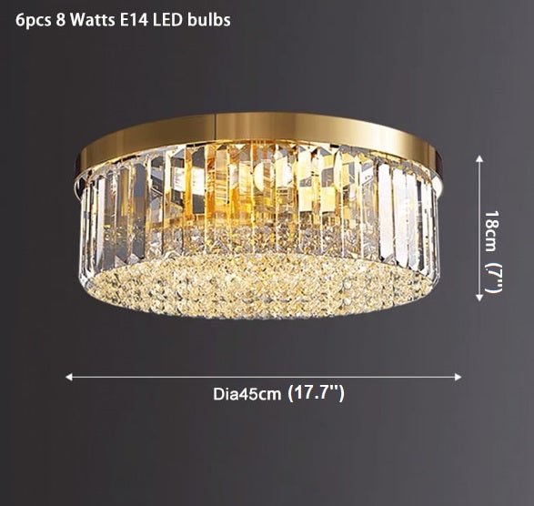 MIRODEMI® Contemporary crystal ceiling chandelier for living room, dining room, bedroom 17.7'' / Warm Light / Dimmable