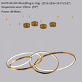 MIRODEMI® Large ring stainless steel light fixture for living room, hall, staircase, foyer, stairwell Gold / 27.6*23.6*19.7*15.8 / Warm Light - Dimmable