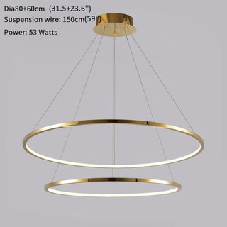 MIRODEMI® Large ring stainless steel light fixture for living room, hall, staircase, foyer, stairwell Gold / 31.5*23.6 / Warm Light - Dimmable