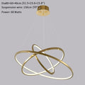 MIRODEMI® Large ring stainless steel light fixture for living room, hall, staircase, foyer, stairwell Gold / 31.5*23.6*15.8 / Warm Light - Dimmable