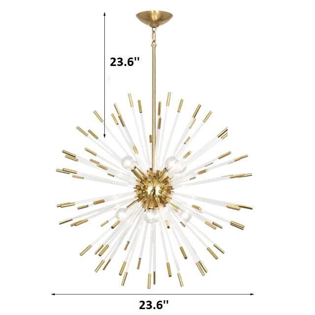 MIRODEMI® LED crystal chandelier for modern living room, dining room. 23.6'' / Warm Light / Dimmable