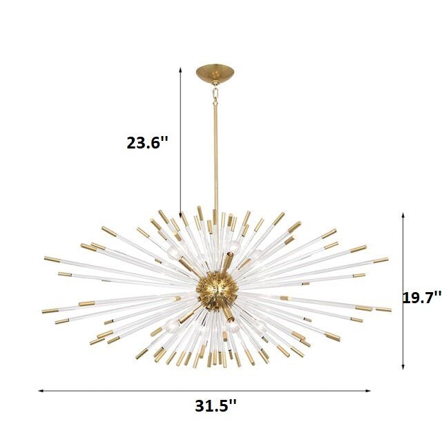 MIRODEMI® LED crystal chandelier for modern living room, dining room. 31.5*19.7'' / Warm Light / Dimmable