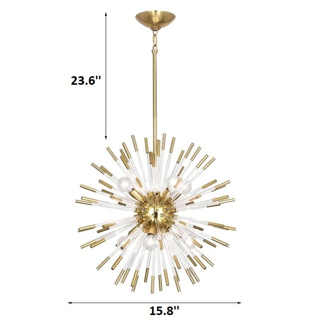 MIRODEMI® LED crystal chandelier for modern living room, dining room. 15.8'' / Warm Light / Dimmable