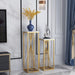 Golden Wrought Nordic Luxury Plant Stand with Marble Shelves image | luxury furniture | marble furniture | home decor