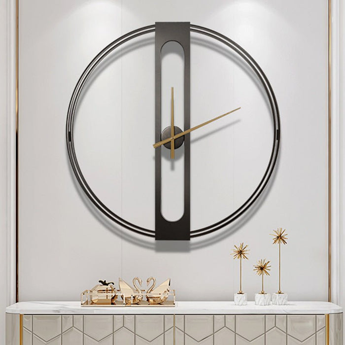 Modern Designed Iron Mute Wall Clock Black / Dia19.7" / Dia50.0cm