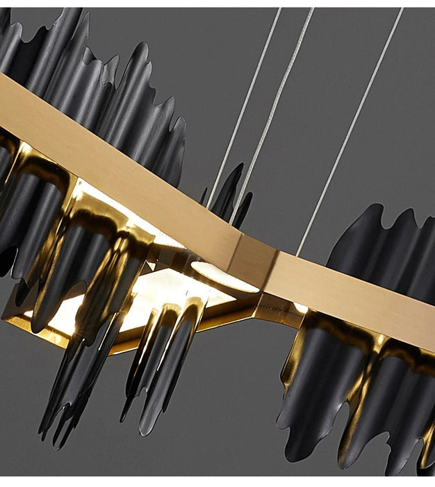 MIRODEMI® Black/gold led light ceiling chandelier for living room, bedroom, dining room