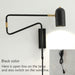 MIRODEMI® Black/Gold Industrial Adjustable Long-Arm Retractable Wall Sconce With Switch Black / With Open Line