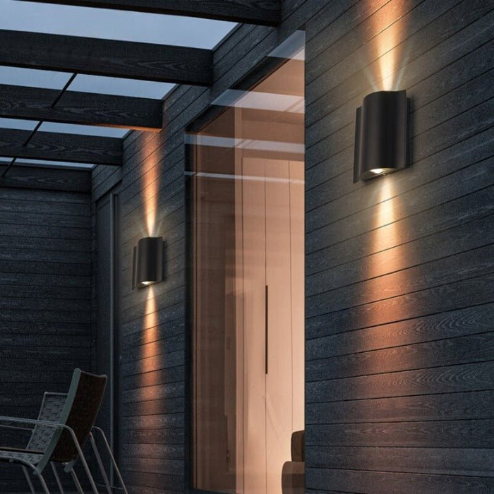 MIRODEMI® Black Waterproof Outdoor Aluminum LED Wall Lamp For Garden, Villa, Porch W6.3*D2.4*H7.9" / Cool white / 6W