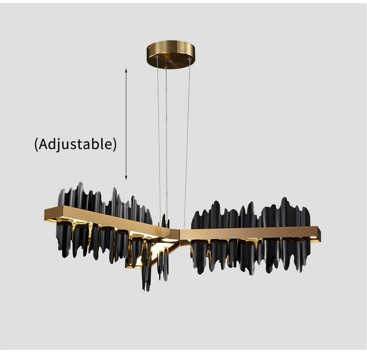 MIRODEMI® Black/gold led light ceiling chandelier for living room, bedroom, dining room
