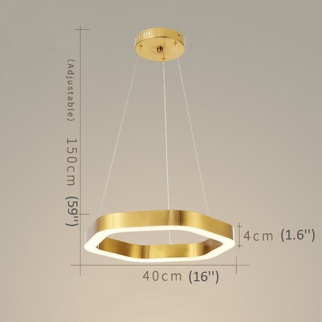MIRODEMI® Hexagon combined ring lamps for living room, dining room, bedroom 16'' / Warm Light