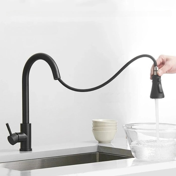 MIRODEMI® Kitchen Faucet Single Hole Pull Out Spout Kitchen Sink Mixer Tap Stream Sprayer