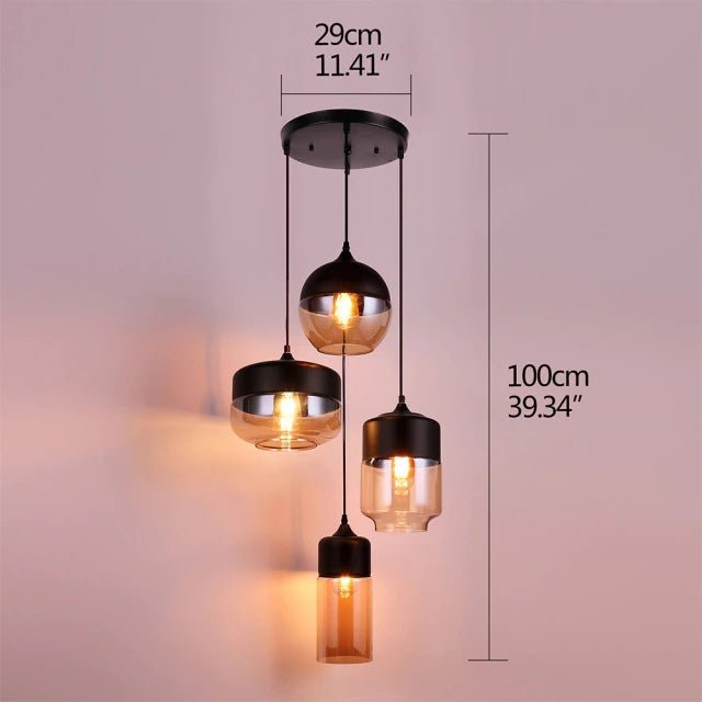 MIRODEMI® Modern loft hanging Glass Pendant Lamp for Kitchen, Restaurant, Bar, living room, bedroom A4D