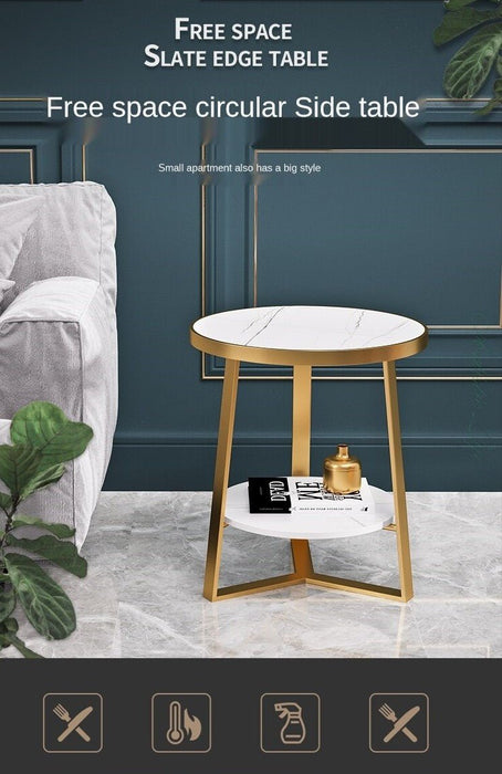 Gold/White/Black Modern Marble Nordic Coffee Table For Living Room
