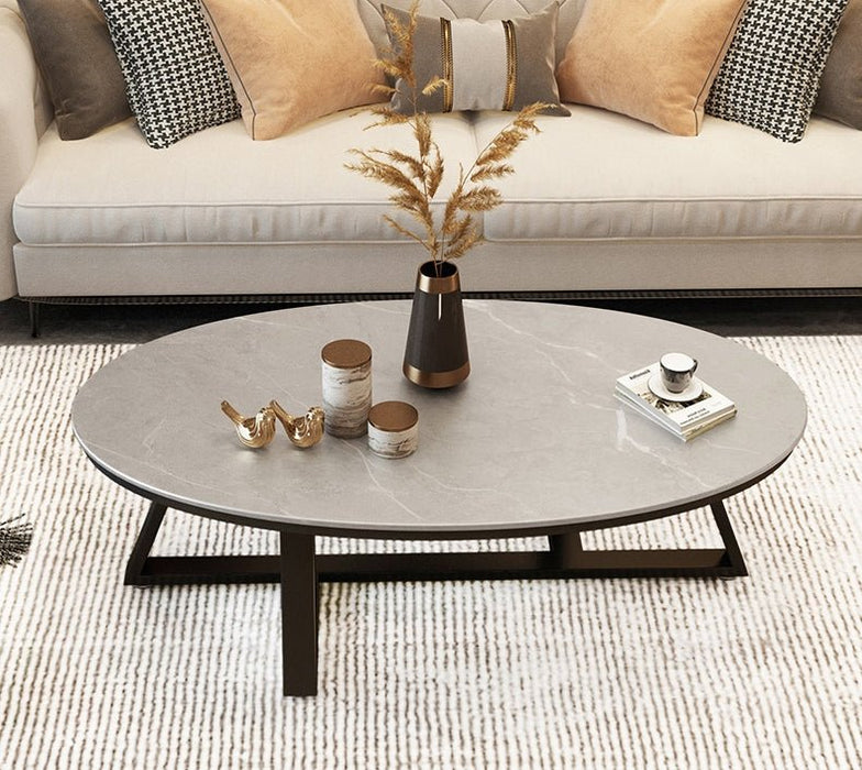 Gold/Black/White/Grey Marble Nordic Coffee Table For Living Room Black + Grey / 39.4x19.7x17.7"