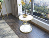 Tempered Glass Luxury Round Corner Sofa For Living Room White / Dia17.7*H19.7"